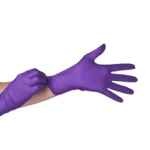 Violet disposable nitrile gloves for medical examination